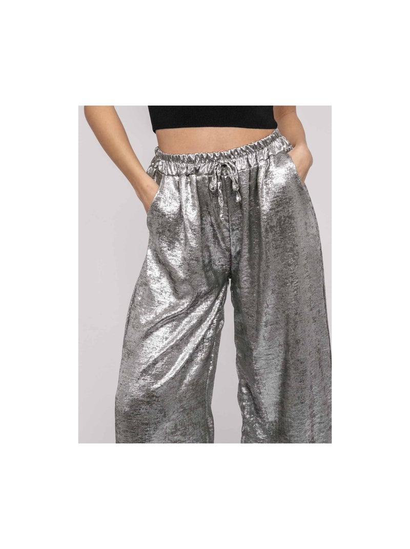Pantalone fluido metallizzato EDWINA Cachi - Kiabi