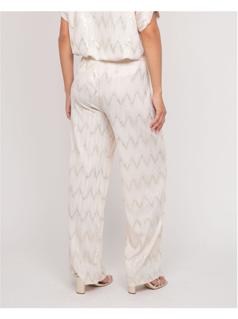 Pantalone fluido texturizzato EMANTINE Bianco - Kiabi
