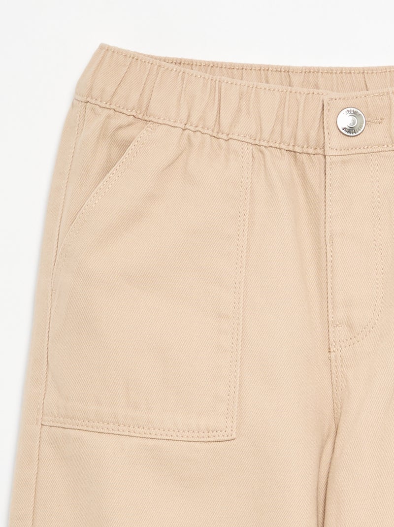 Pantalone in cotone - vestibilità comoda Beige - Kiabi