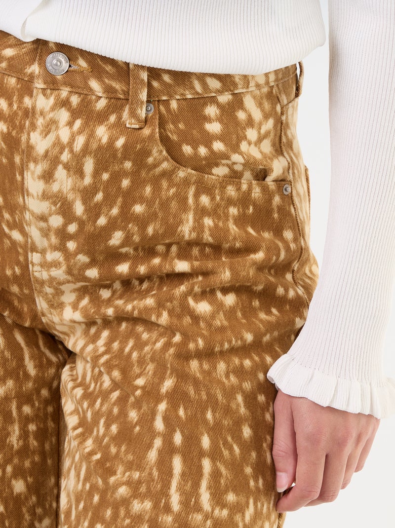 Pantalone in denim a fantasia Beige - Kiabi