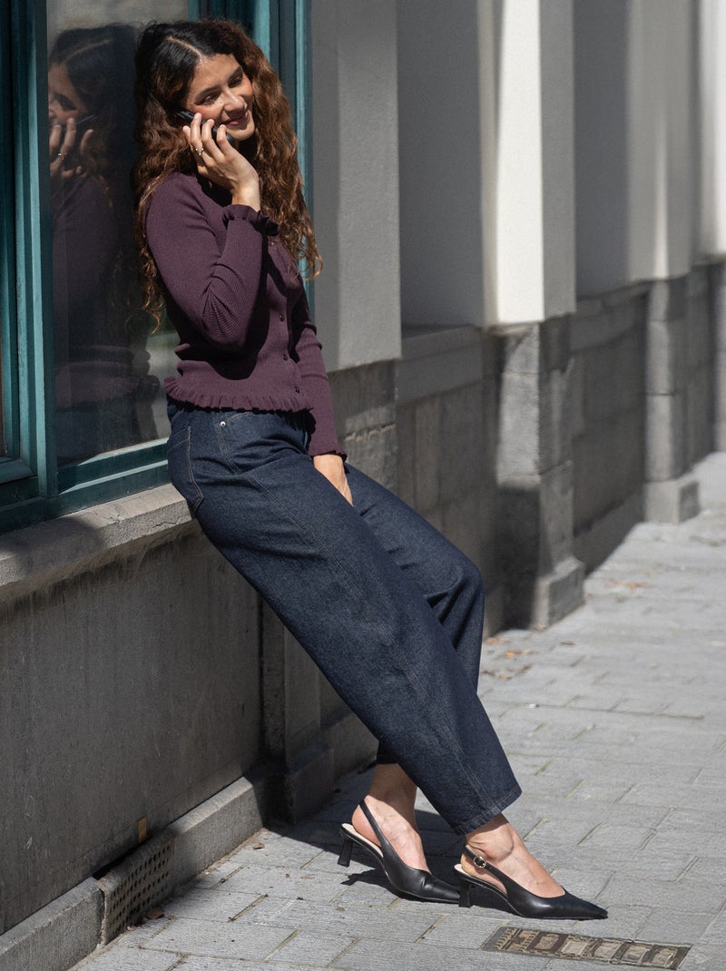 Pantalone in denim a forma barrel ampia Blu - Kiabi