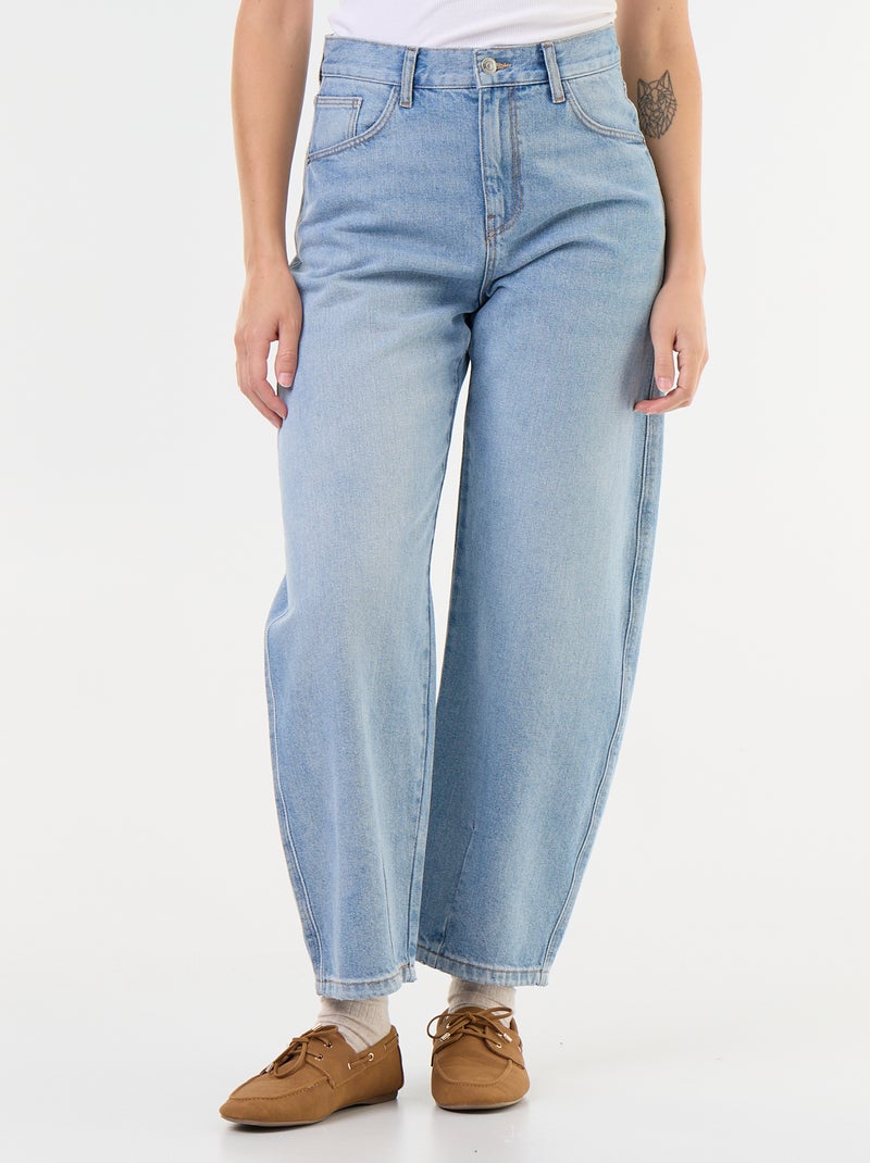 Pantalone in denim a forma barrel ampia Blu - Kiabi
