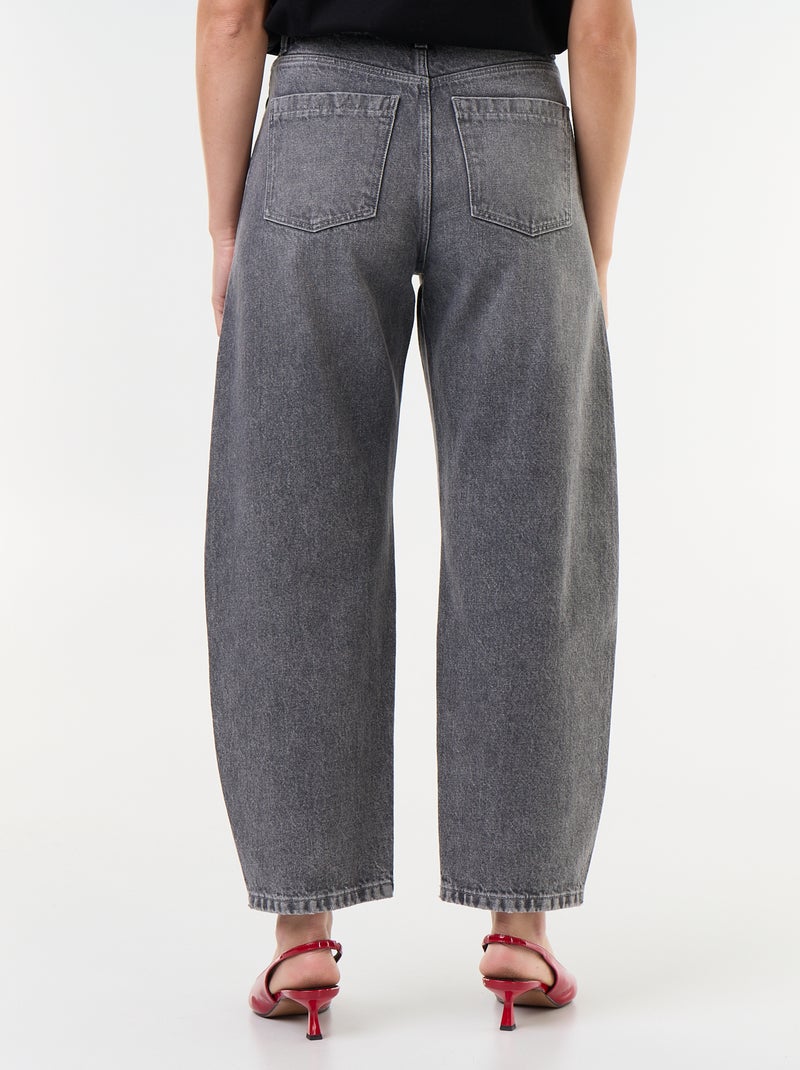 Pantalone in denim a forma barrel ampia Grigio - Kiabi