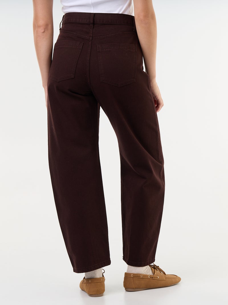 Pantalone in denim a forma barrel ampia Marrone - Kiabi
