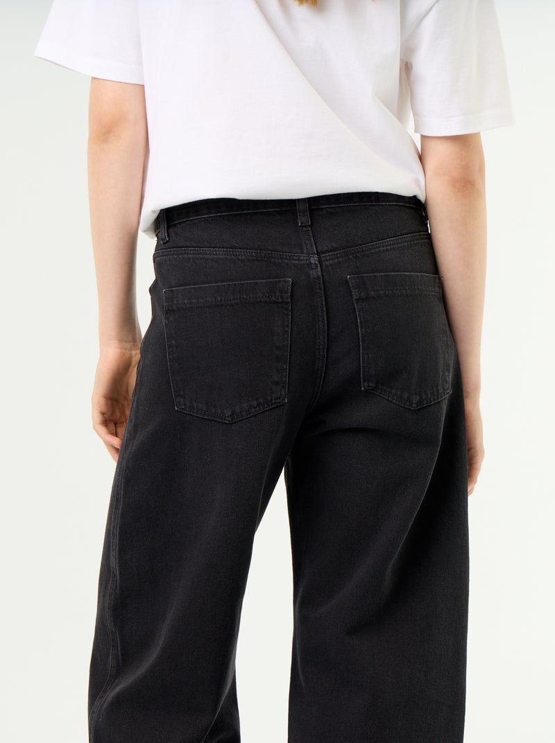 Pantalone in denim a forma barrel ampia Nero - Kiabi