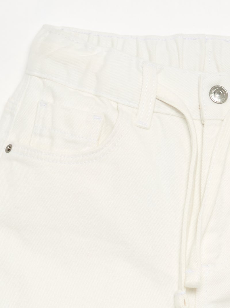 Pantalone in denim a gamba larga Bianco - Kiabi