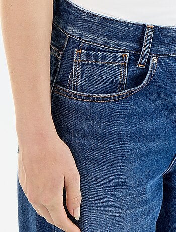 Pantalone in denim a gamba larga effetto slavato
