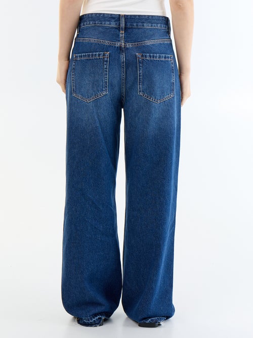 Pantalone in denim a gamba larga effetto slavato - Kiabi