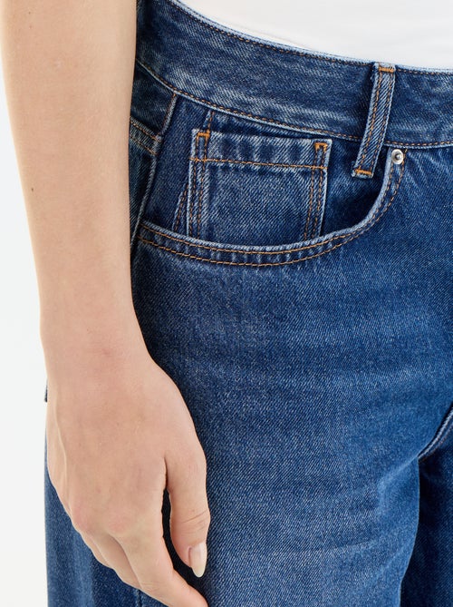 Pantalone in denim a gamba larga effetto slavato - Kiabi