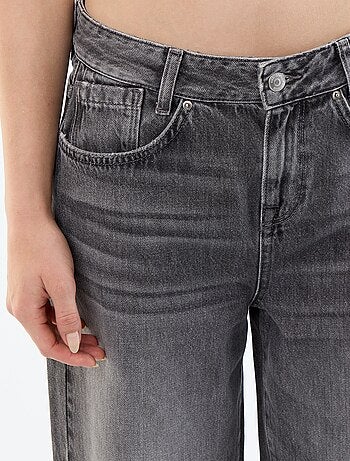 Pantalone in denim a gamba larga effetto slavato