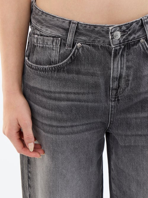 Pantalone in denim a gamba larga effetto slavato - Kiabi