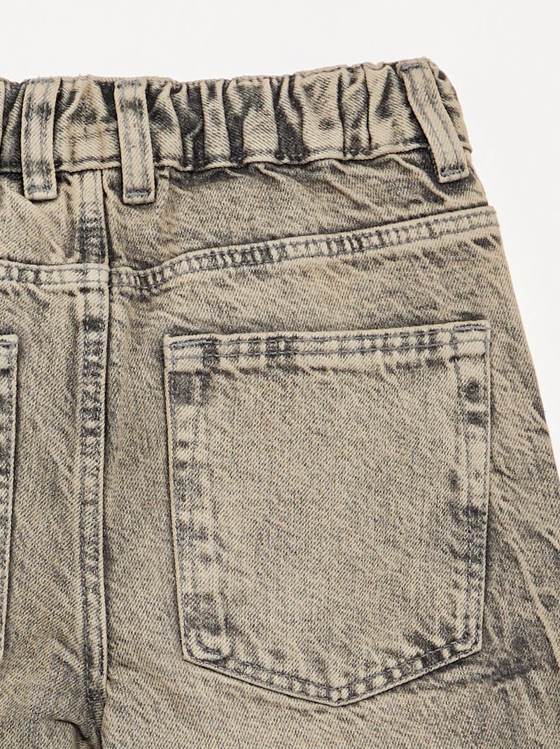 Pantalone in denim a gamba larga Grigio - Kiabi