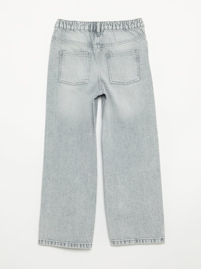 Pantalone in denim con abbottonatura asimmetrica Grigio - Kiabi