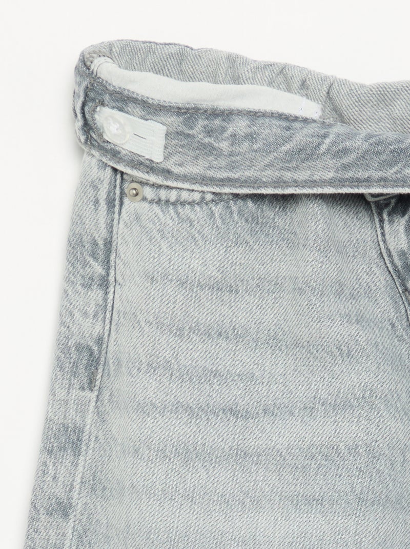 Pantalone in denim con abbottonatura asimmetrica Grigio - Kiabi