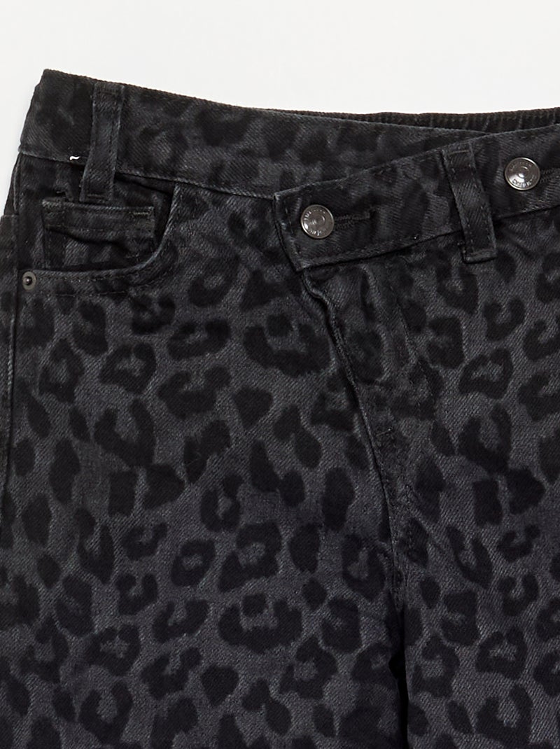 Pantalone in denim con abbottonatura asimmetrica Marrone - Kiabi