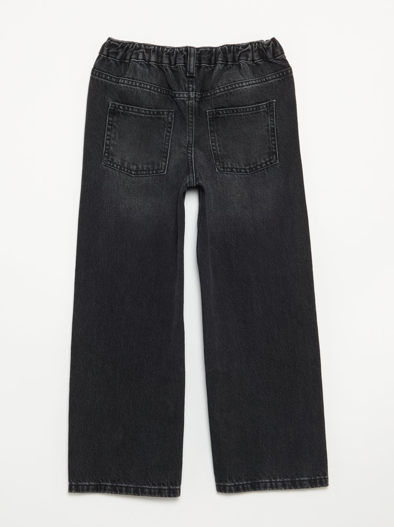 Pantalone in denim con abbottonatura asimmetrica Nero - Kiabi