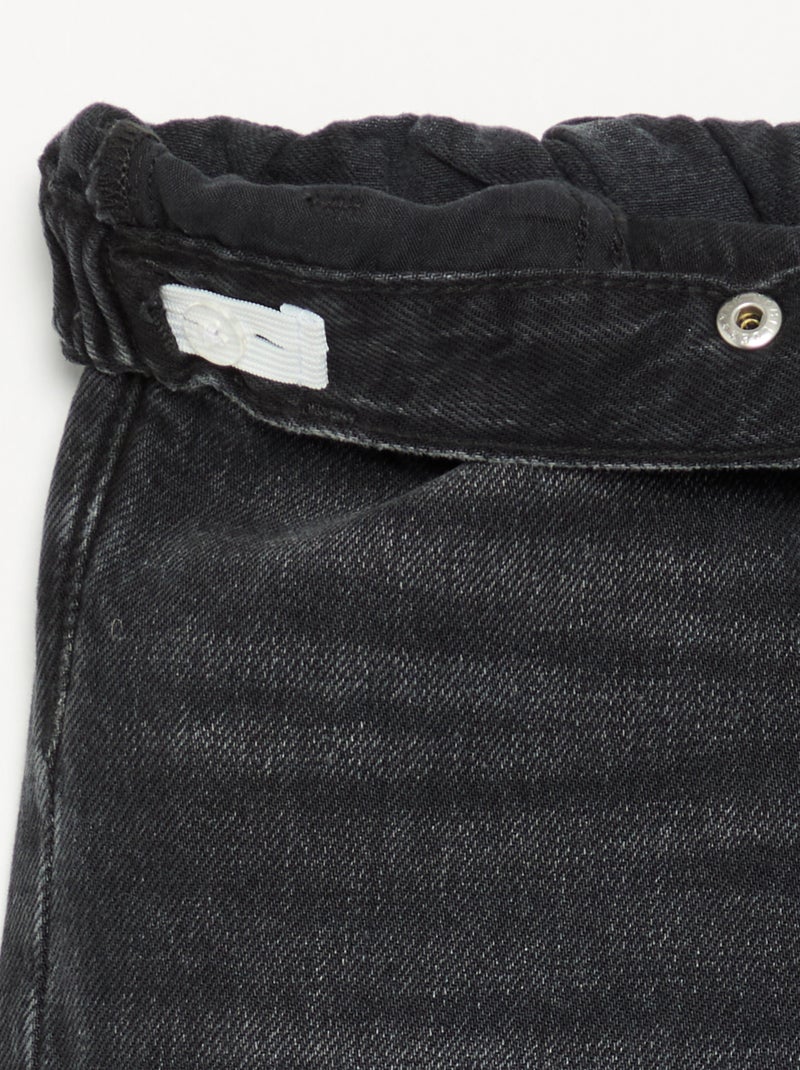 Pantalone in denim con abbottonatura asimmetrica Nero - Kiabi