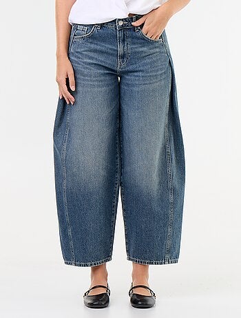Pantalone in denim con pinces decorative