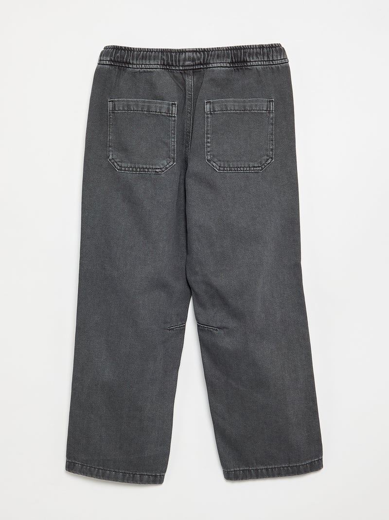 Pantalone in denim con vita elasticizzata Grigio - Kiabi