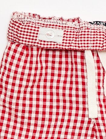 Pantalone in maglia a costine con vita elasticizzata