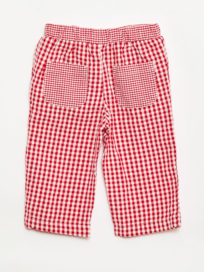 Pantalone in maglia a costine con vita elasticizzata Rosso - Kiabi