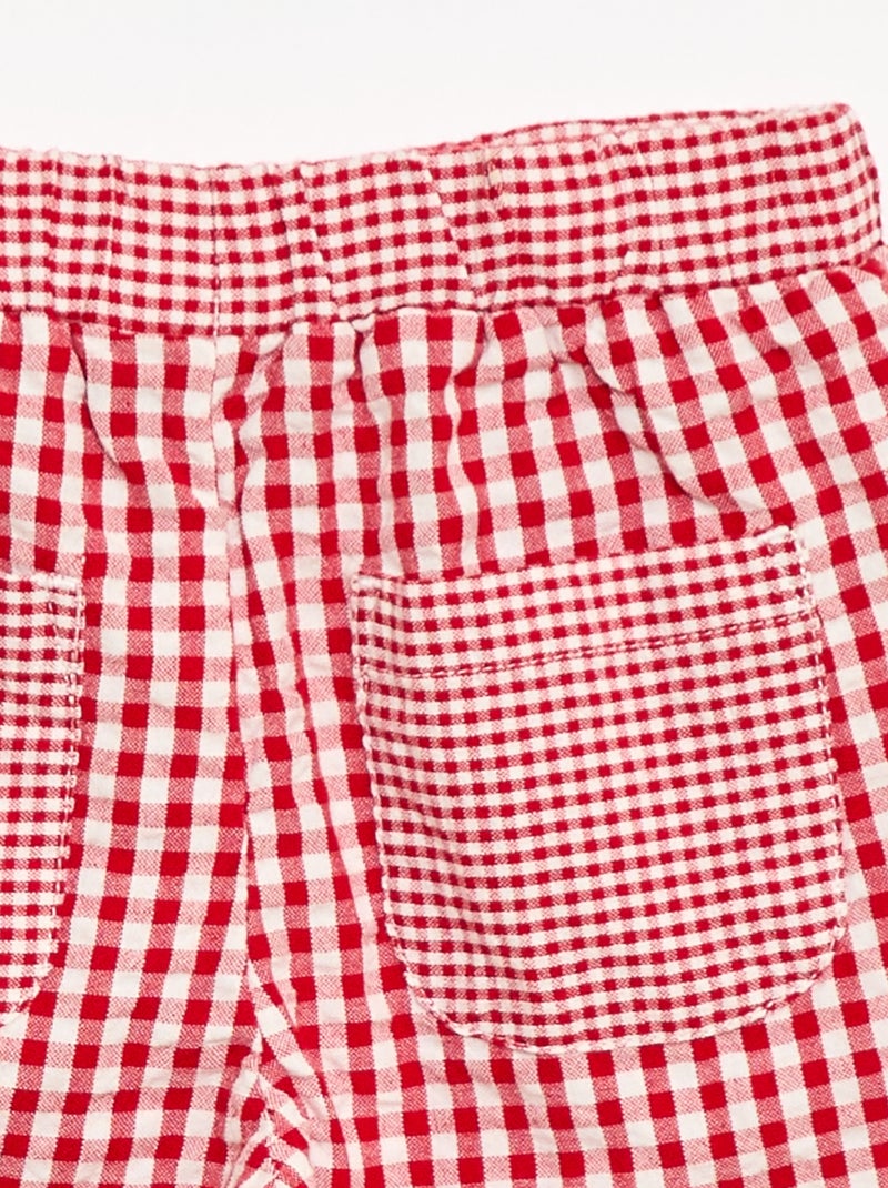 Pantalone in maglia a costine con vita elasticizzata Rosso - Kiabi