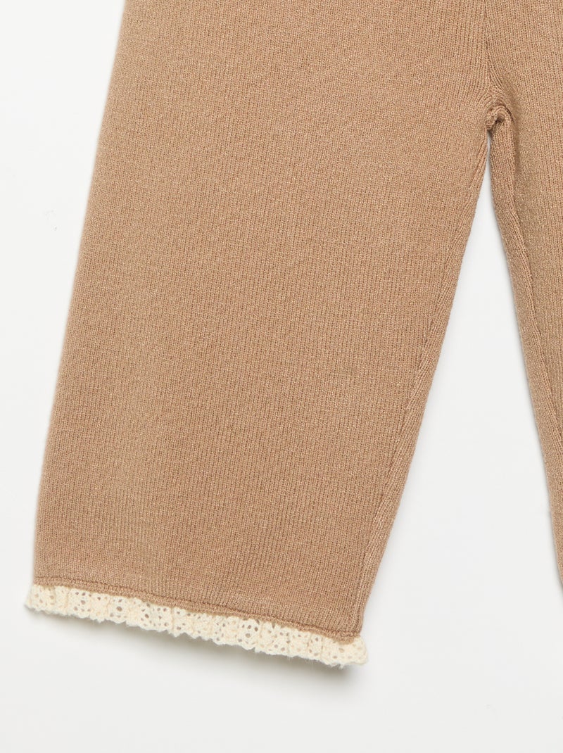 Pantalone in maglia a tinta unita Marrone - Kiabi