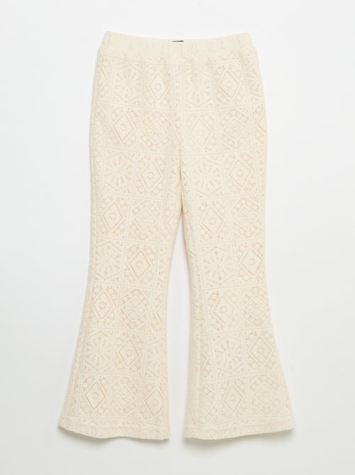 Pantalone in maglia effetto uncinetto a zampa - Kiabi