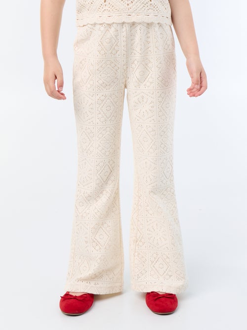 Pantalone in maglia effetto uncinetto a zampa - Kiabi