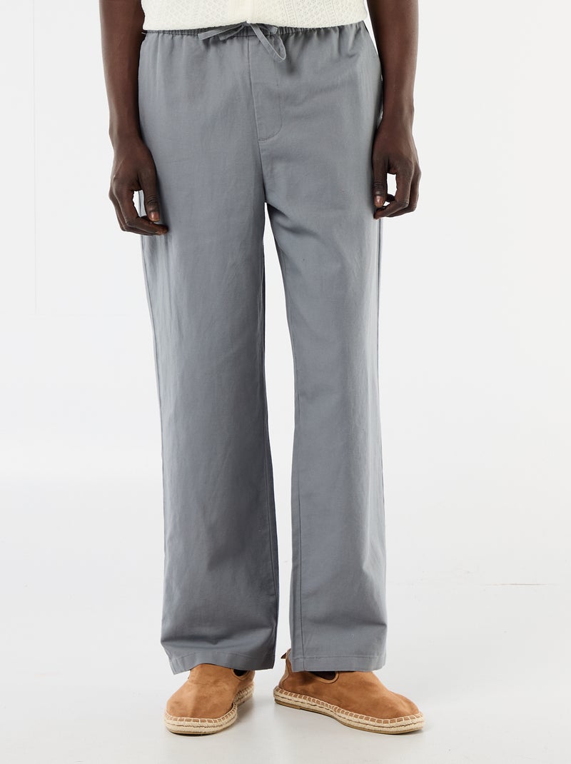 Pantalone in misto lino Grigio - Kiabi