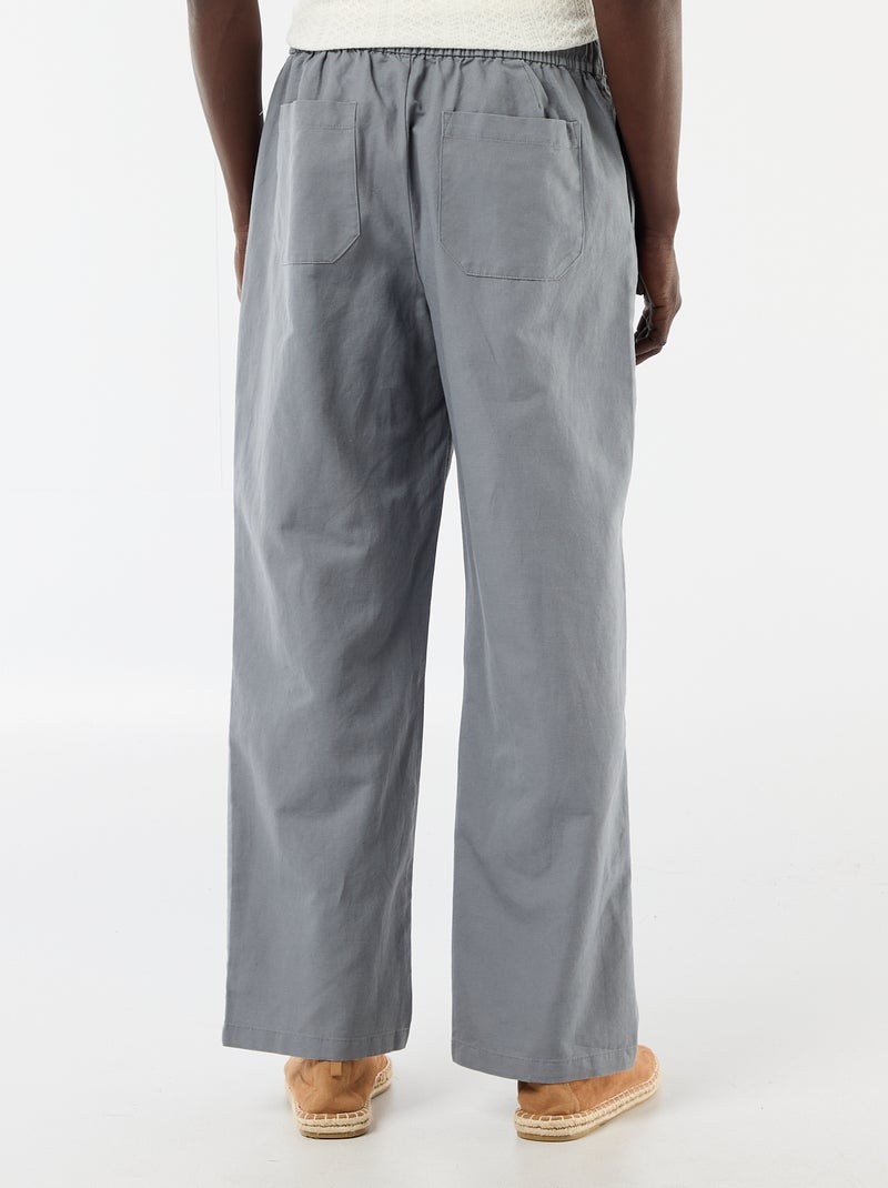 Pantalone in misto lino Grigio - Kiabi