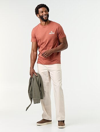 Pantalone in popeline con vita elasticizzata