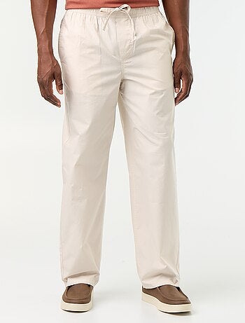 Pantalone in popeline con vita elasticizzata