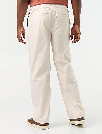 Pantalone in popeline con vita elasticizzata