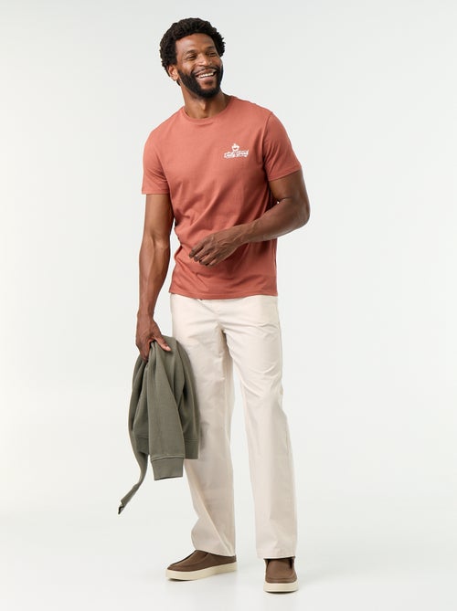 Pantalone in popeline con vita elasticizzata - Kiabi Pantalone in popeline con vita elasticizzata - Kiabi