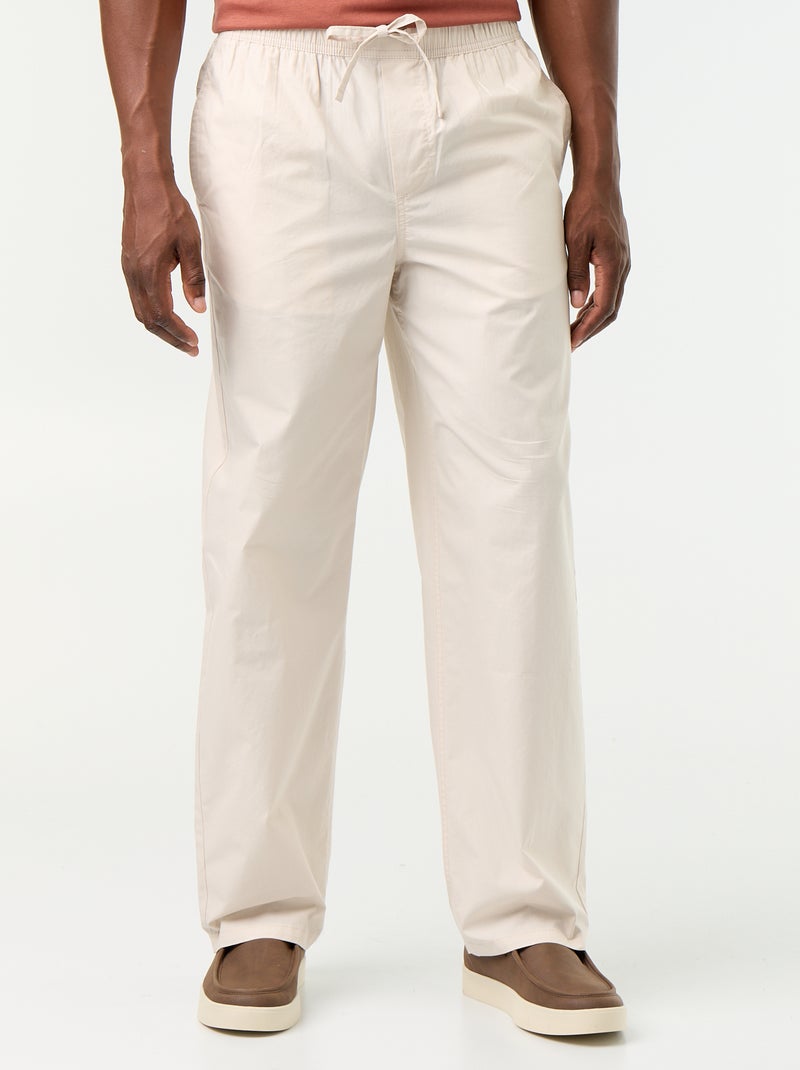 Pantalone in popeline con vita elasticizzata Grigio - Kiabi