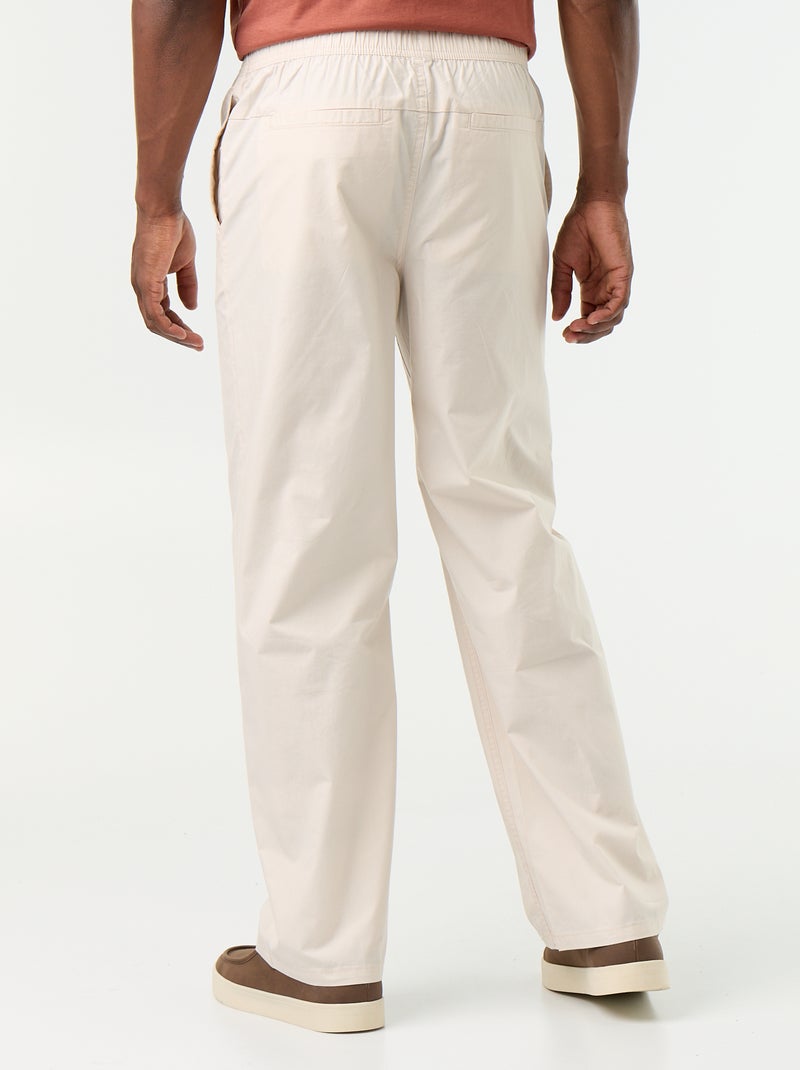 Pantalone in popeline con vita elasticizzata Grigio - Kiabi
