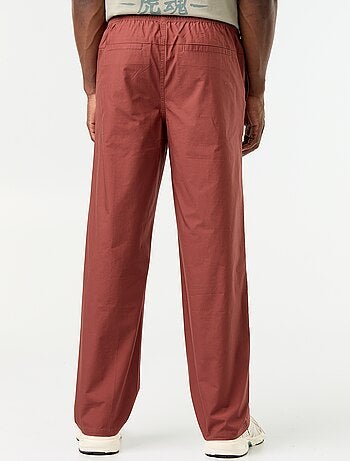 Pantalone in popeline con vita elasticizzata