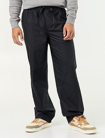 Pantalone in popeline con vita elasticizzata