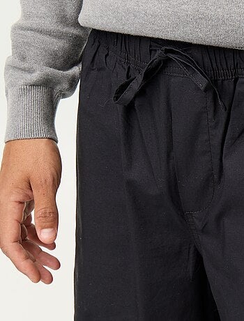 Pantalone in popeline con vita elasticizzata