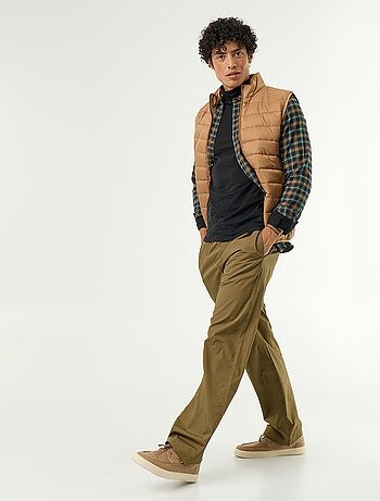Pantalone in popeline con vita elasticizzata