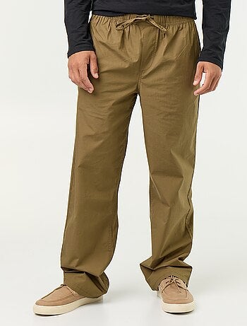 Pantalone in popeline con vita elasticizzata