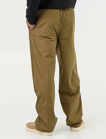 Pantalone in popeline con vita elasticizzata