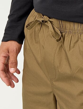 Pantalone in popeline con vita elasticizzata