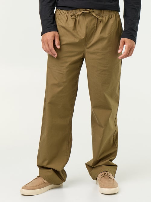 Pantalone in popeline con vita elasticizzata - Kiabi