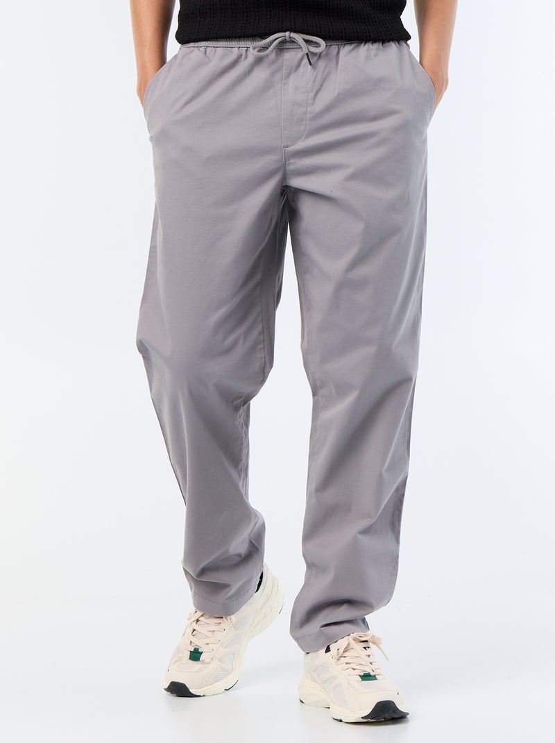 Pantalone in tessuto effetto pelle di pesca Grigio - Kiabi