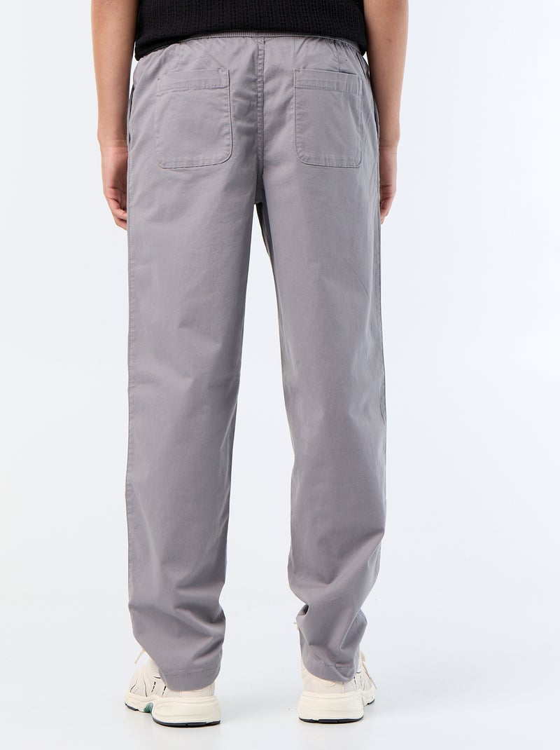 Pantalone in tessuto effetto pelle di pesca Grigio - Kiabi