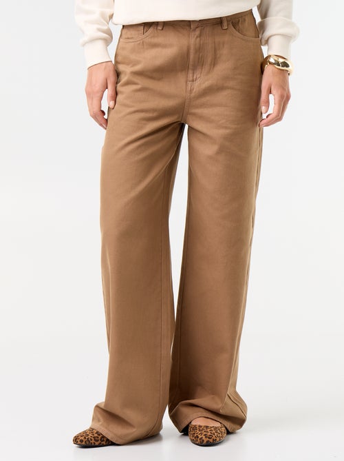 Pantalone in twill a vita alta con taglio wide leg - Kiabi Pantalone in twill a vita alta con taglio wide leg - Kiabi