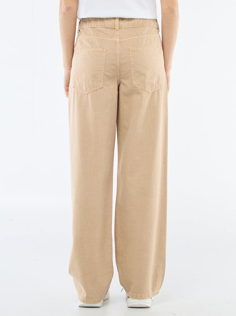 Pantalone in twill con apertura asimmetrica Beige - Kiabi