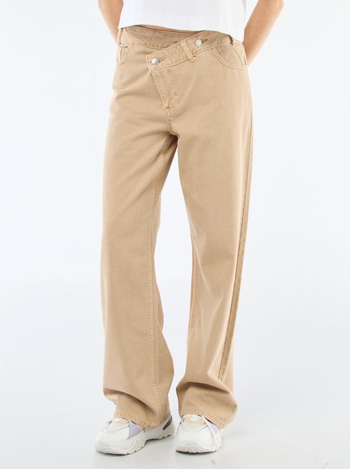 Pantalone in twill con apertura asimmetrica - Kiabi
